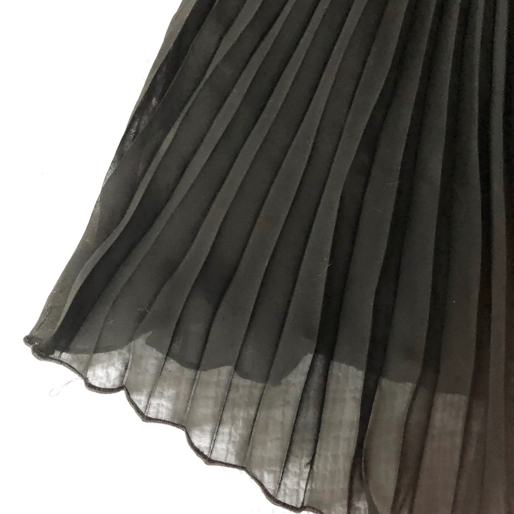 Black Permanent Pleated Midi Party Dress 8 - Picture 3 of 5